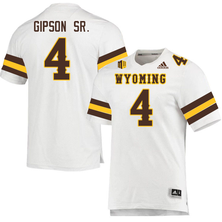 #4 Tashaun Gipson Sr. Wyoming Cowboys Jersey College Football Uniforms,Gears,Jerseys-White